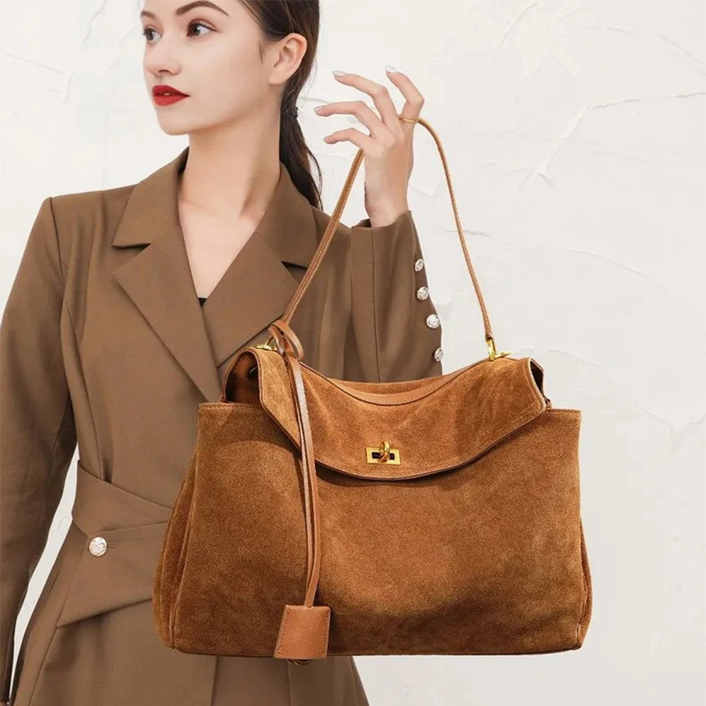Women Bags On Sale - Herbst-Winter Damen Wildleder Echtleder Tasche Schulterhandtasche