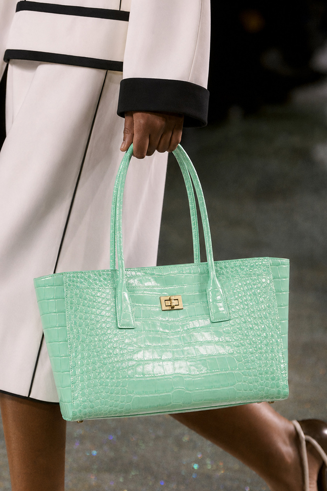 Women Hand Bags For Office - SHELKSBAG Glänzende Krokodil-Prägung Tragetasche mit Gold-Drehverschluss,