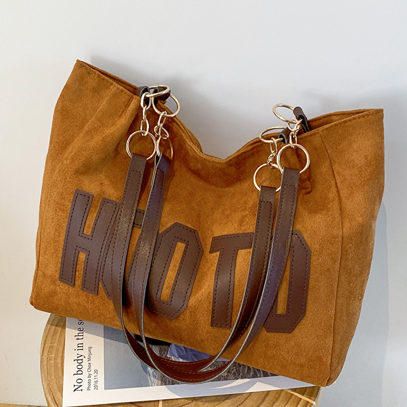 Women Hand Bags For Office - Einfarbige Umhängetasche, trendige Buchstaben-Einkaufstasche, Canvas-Campus-Handtasche für