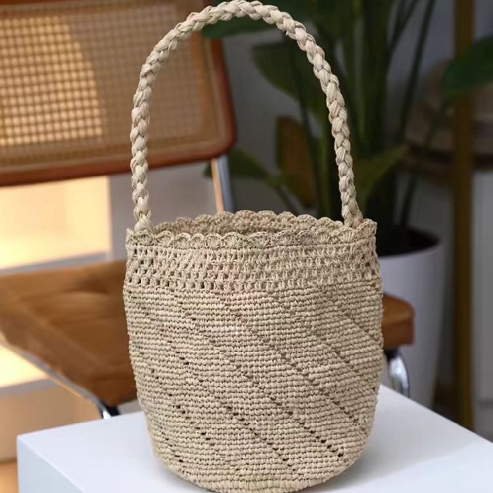 Handgemachte gehäkelte Stroh-E – Women'S Raffia Bags Bewertung und Preis